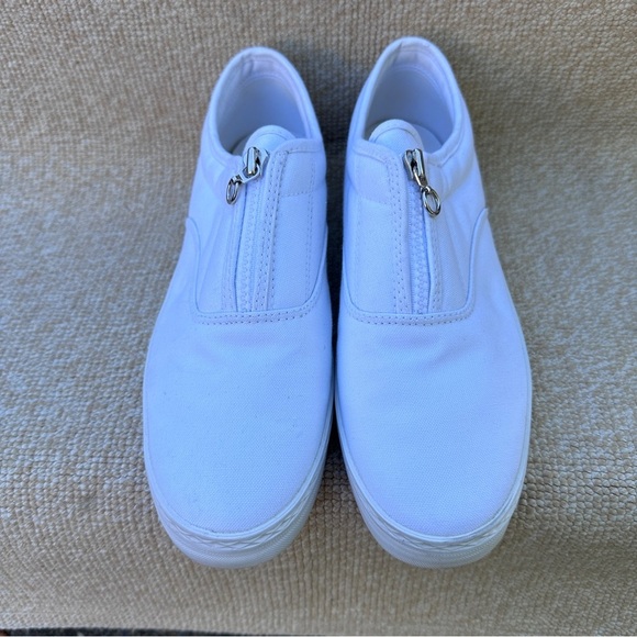 Aerosoles Women's Zippered Sneakers 10 White Slip On - Picture 2 of 13